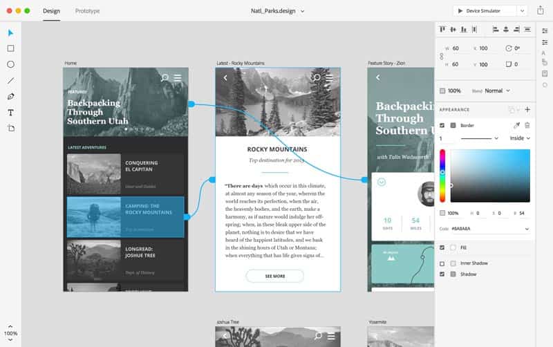 Adobe Experience Design screenshot